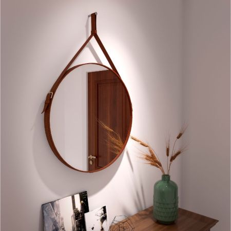 Зеркало  Ритц D 650 на ремне из натуральной кожи коричневого цвета Зеркало  Ритц D 650 на ремне из натуральной кожи коричневого цвета