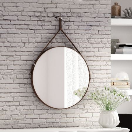 Зеркало  Ритц D 650 на ремне из натуральной кожи коричневого цвета Зеркало  Ритц D 650 на ремне из натуральной кожи коричневого цвета