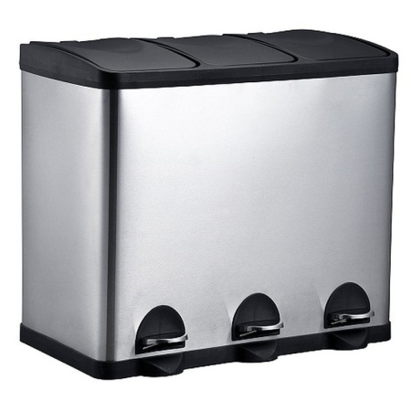 Ведро для мусора Санакс 10245 из нержавеющей стали на 3 Бака 45 л