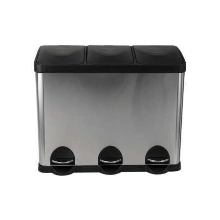 Ведро для мусора Санакс 10245 из нержавеющей стали на 3 Бака 45 л