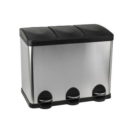 Ведро для мусора Санакс 10245 из нержавеющей стали на 3 Бака 45 л