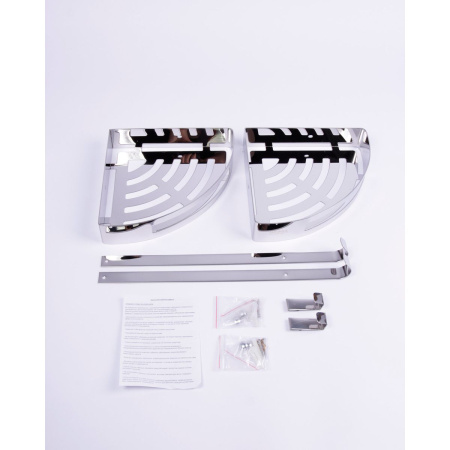 Полка для ванной BRIMIX 5658 угловая настенная из нержавеющей стали 2 яруса Полка для ванной BRIMIX 5658 угловая настенная из нержавеющей стали 2 яруса