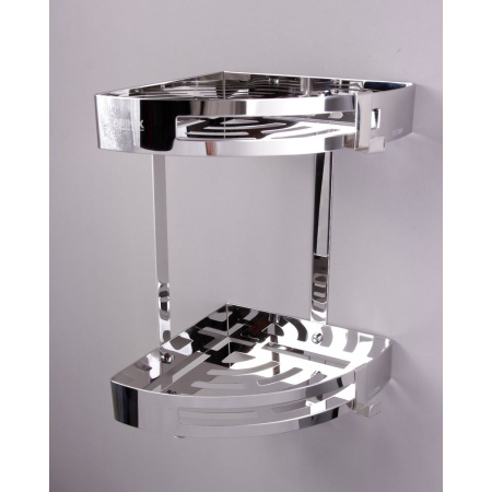 Полка для ванной BRIMIX 5658 угловая настенная из нержавеющей стали 2 яруса Полка для ванной BRIMIX 5658 угловая настенная из нержавеющей стали 2 яруса