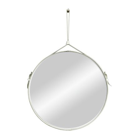 Зеркало  Ритц D 500 на ремне из натуральной кожи белого цвета Зеркало  Ритц D 500 на ремне из натуральной кожи белого цвета