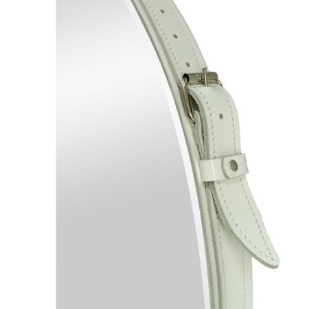 Зеркало  Ритц D 500 на ремне из натуральной кожи белого цвета Зеркало  Ритц D 500 на ремне из натуральной кожи белого цвета