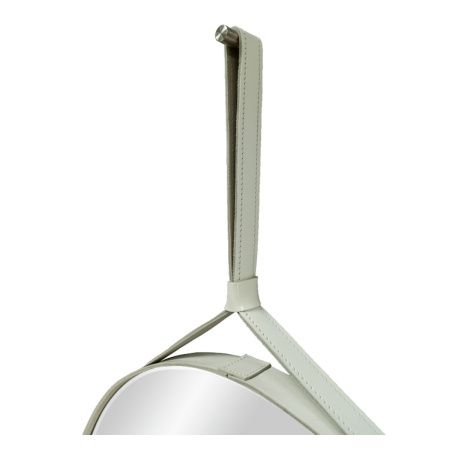 Зеркало  Ритц D 500 на ремне из натуральной кожи белого цвета Зеркало  Ритц D 500 на ремне из натуральной кожи белого цвета