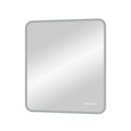 Зеркало для ванной Glamour ЗЛП606 800х900 LED подсветка сенсорный выключатель и часами