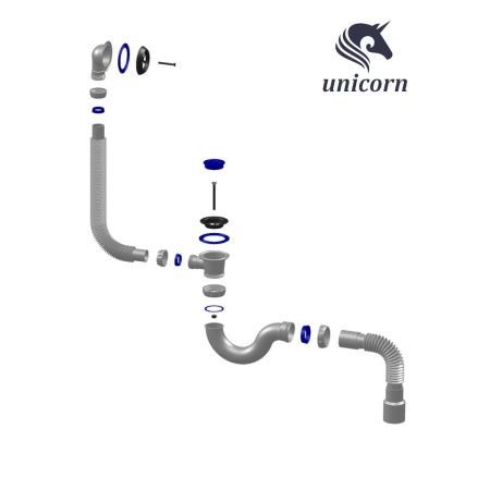 Сифон для ванны и глубокого поддона Unicorn S32