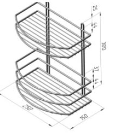 Полка для ванной ProfFero П0001437 Хром настенная 2 яруса