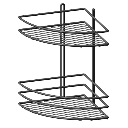 Полка для ванной ProfFero П0002015 Черная угловая настенная 2 яруса