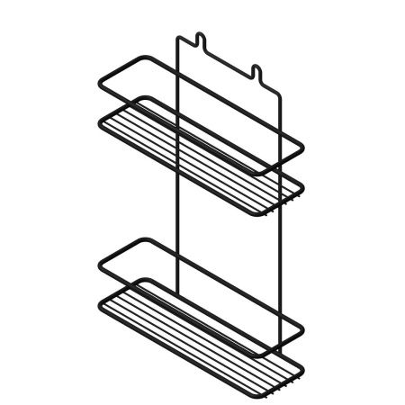Полка для ванной ProfFero П0001291 Черная настенная 2 яруса Полка для ванной ProfFero П0001291 Черная настенная 2 яруса