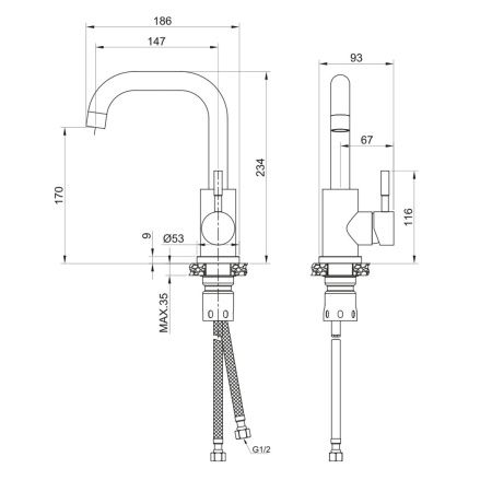 Смеситель для кухни Olive's Balear 13105BL