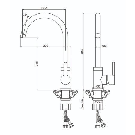 Смеситель для кухни Olive's Torres 17430TRB черный