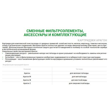 Картридж Гейзер Арагон-ЕЖ 30040 10SL для комплексной очистки воды от вредных примесей