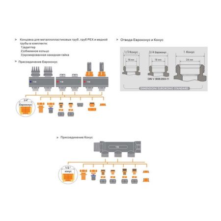 Ниппель адаптор  TIM с упл,кол,1/2-3/4 M303-23A