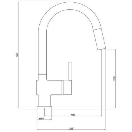 Смеситель для кухни Gross Aqua Extra 3140609MB с вытяжным изливом черный