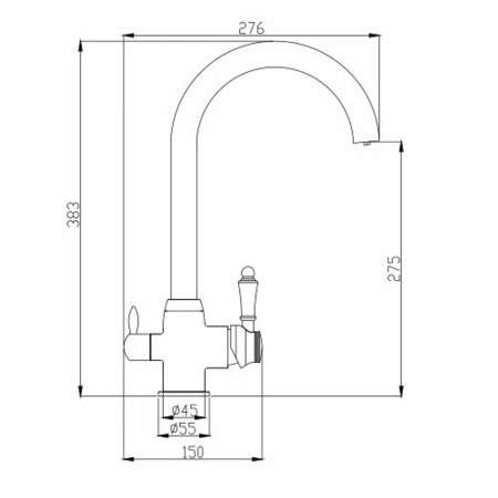 Смеситель для кухни Fashun A4396 с подключением к фильтру воды