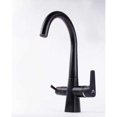 Смеситель для кухни Fashun A4353-7 с подключением к фильтру воды чёрный