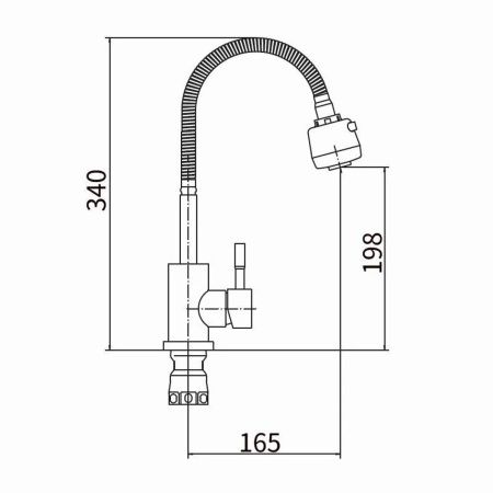 Смеситель для кухни Fashun A54509 c гибким изливом
