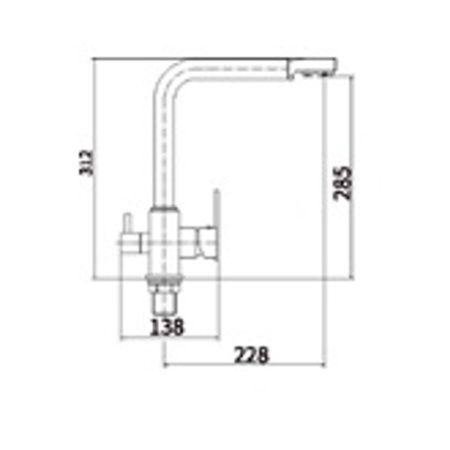 Смеситель для кухни Fashun A4355 с подключением к фильтру воды