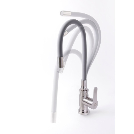 Смеситель для кухни Fashun A54401-12 c гибким изливом серый