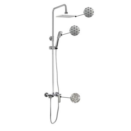 Душевая стойка GFmark 4875 с тропическим душем и смесителем