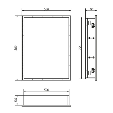 Зеркало-шкаф Allure МВК003 550х800 LED подсветка сенсорный выключатель Зеркало-шкаф Allure МВК003 550х800 LED подсветка сенсорный выключатель