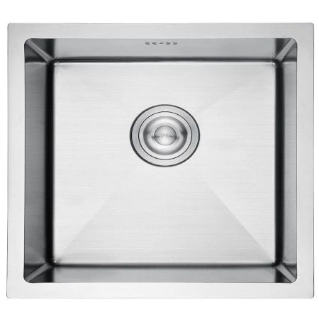 Мойка для кухни врезная GERHANS K35043 хром из нержавеющей стали, 50*43 см с сифоном