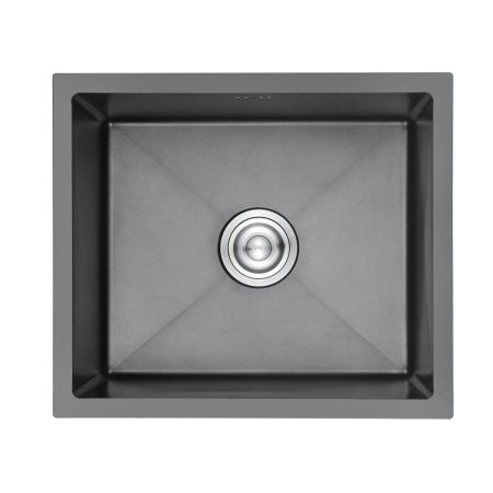 Мойка для кухни врезная GERHANS K35043B графит из нержавеющей стали, 50*43 см с сифоном