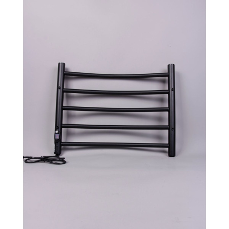 Полотенцесушитель BRIMIX BK109AW5S Черный матовый электрический ДУГА прямой на 5 перекладин из нерж. стали 415х540х80, t - 50*C