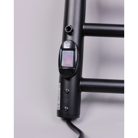 Полотенцесушитель BRIMIX BK109AW5S Черный матовый электрический ДУГА прямой на 5 перекладин из нерж. стали 415х540х80, t - 50*C