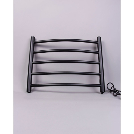 Полотенцесушитель BRIMIX BK109AW5S Черный матовый электрический ДУГА прямой на 5 перекладин из нерж. стали 415х540х80, t - 50*C