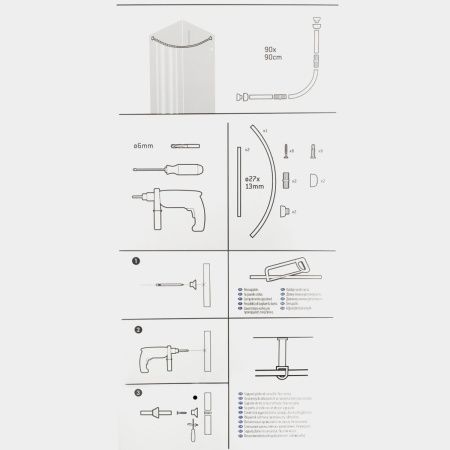 Карниз для ванной GFmark 100013 Хром 1600 мм закругленный