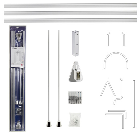 Карниз для ванной GFmark 100012 Хром универсальный с гибкой перекладиной