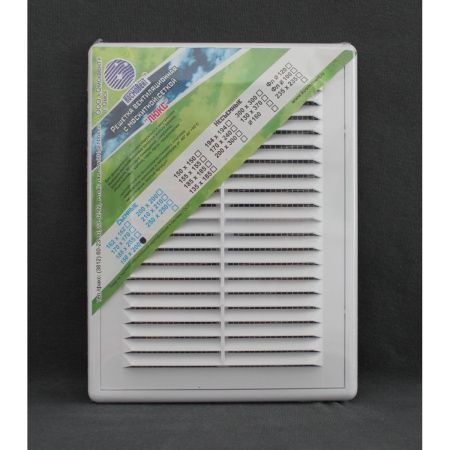 Космовент Решетка вентиляционная 150х200 в рамке с москитной сеткой пластиковая белая арт.ЛР150 (150)