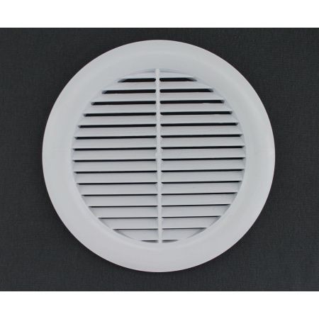 Космовент Решетка вентиляционная круг наруж.диам.100мм фланец 80мм  пластиковая белая арт.Э80ДФ (100)
