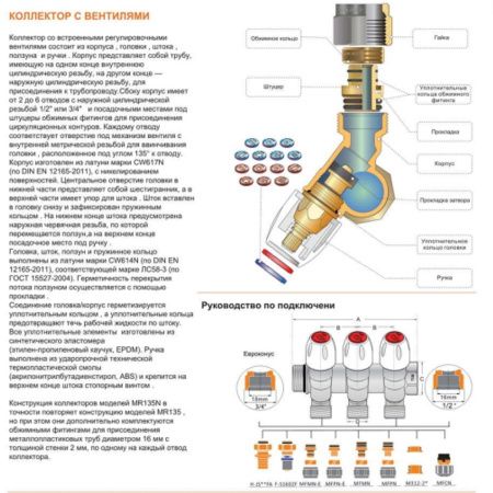 Коллектор регулирующий под углом 45° 1