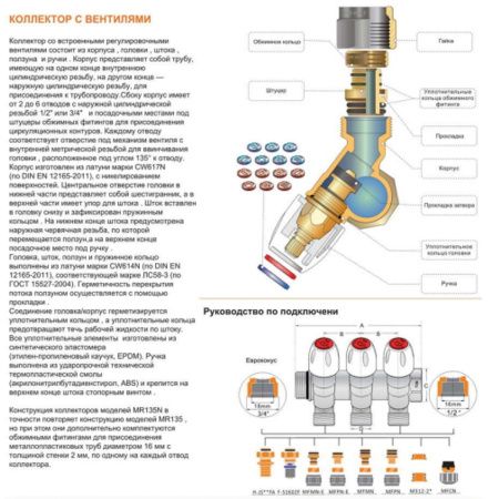 Коллектор регулирующий под углом 45° 1