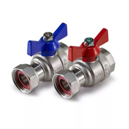 Кран шаровой с накидной гайкой 1" Tim M328-4 для подачи и обратного контура