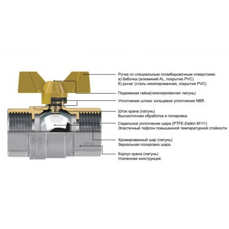 Кран шаровой усиленный для газа 3/4