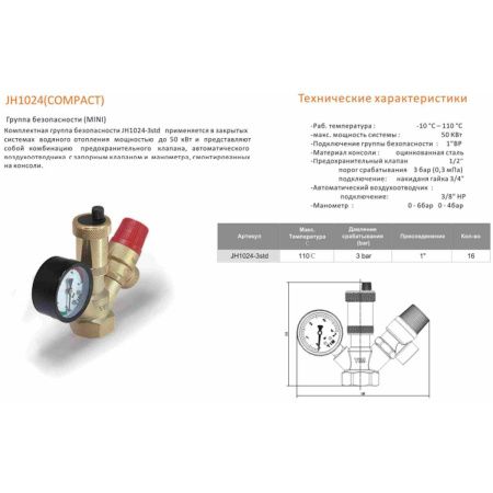 Группа безопасности для котла 1