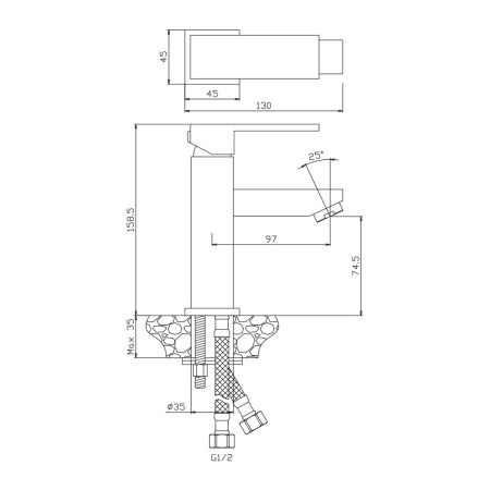Смеситель для умывальника Olive's Granada 05100GN