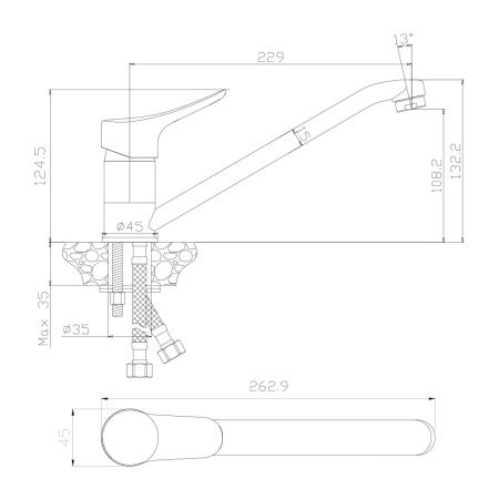 Смеситель для кухни Olive's Arriba 09400AR