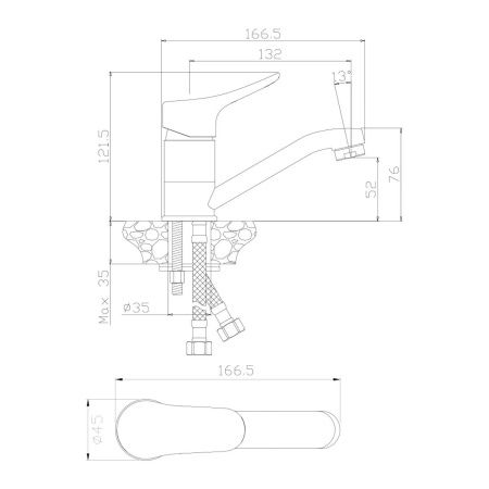 Смеситель для умывальника Olive's Arriba 09110AB