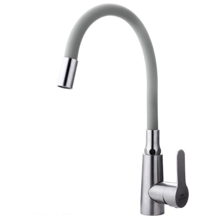 Смеситель для кухни Fashun A54301-12 c гибким изливом серый