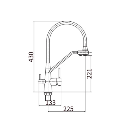 Смеситель для кухни Fashun A4382-12 с гибким изливом серый