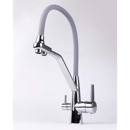 Смеситель для кухни Fashun A4382-12 с гибким изливом серый