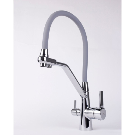 Смеситель для кухни Fashun A4382-12 с гибким изливом серый