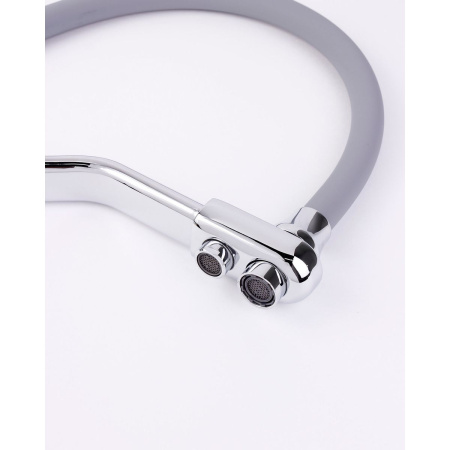 Смеситель для кухни Fashun A4382-12 с гибким изливом серый