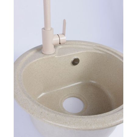 Мойка для кухни врезная Агата AG1C5 песочный из кварца, 45*45 см без сифона